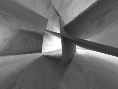 Soyut mimari iç plan. Boş beton oda. 3d hazırlayıcı