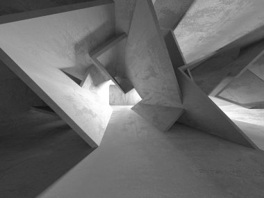 Soyut mimari arka plan. İçi boş beton döşeme. 3d hazırlayıcı