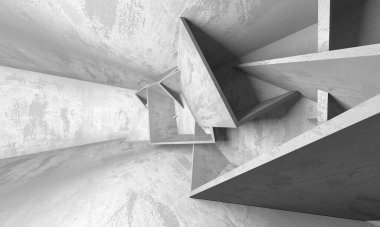 Soyut mimari iç plan. Boş beton oda. 3d hazırlayıcı