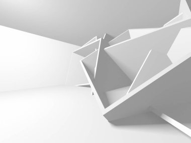 Aydınlatılmış koridor iç tasarımı. Boş Oda İç mimarisi. 3 Boyutlu Hazırlama