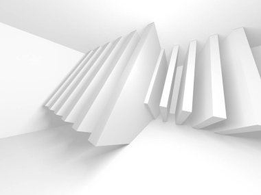 Beyaz Modern Arkaplan. Soyut Bina Konsepti. 3d Hazırlama