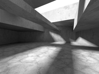 Soyut mimari arka plan. İçi boş beton döşeme. 3d hazırlayıcı