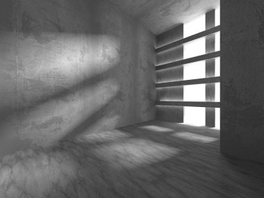 Soyut mimari arka plan. İçi boş beton döşeme. 3d hazırlayıcı