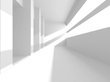 Beyaz Modern Arkaplan. Soyut Bina Konsepti. 3d Hazırlama