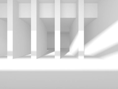 Beyaz Modern Arkaplan. Soyut Bina Konsepti. 3d Hazırlama