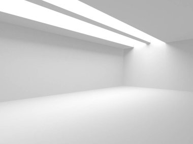 Beyaz Modern Arkaplan. Soyut Bina Konsepti. 3d Hazırlama