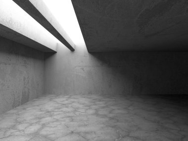 Soyut mimari arka plan. İçi boş beton döşeme. 3d hazırlayıcı