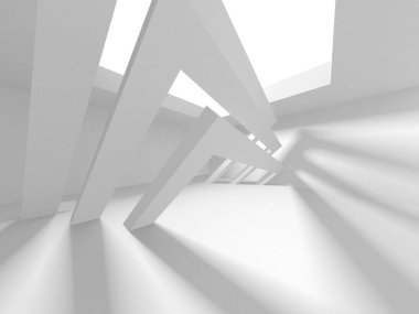 Beyaz Modern Arkaplan. Soyut Bina Konsepti. 3d Hazırlama