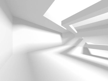 Beyaz Modern Arkaplan. Soyut Bina Konsepti. 3d Hazırlama