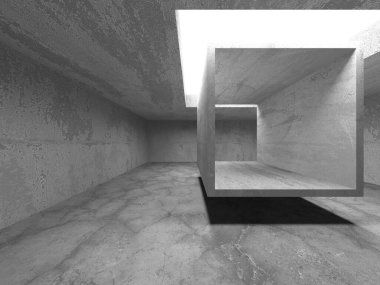 Soyut mimari arka plan. İçi boş beton döşeme. 3d hazırlayıcı
