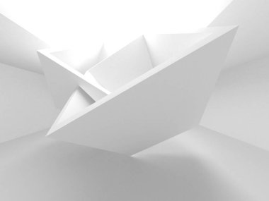 Aydınlatılmış koridor iç tasarımı. Boş Oda İç mimarisi. 3 Boyutlu Hazırlama