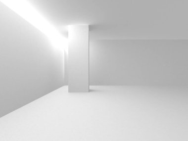 Beyaz Modern Arkaplan. Soyut Bina Konsepti. 3d Hazırlama