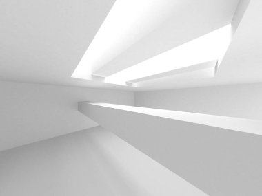 Beyaz Modern Arkaplan. Soyut Bina Konsepti. 3d Hazırlama