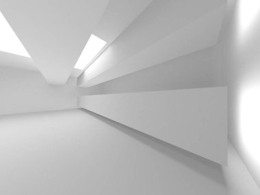 Beyaz Modern Arkaplan. Soyut Bina Konsepti. 3d Hazırlama