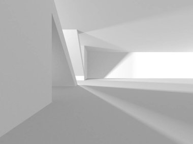 Beyaz Modern Arkaplan. Soyut Bina Konsepti. 3d Hazırlama