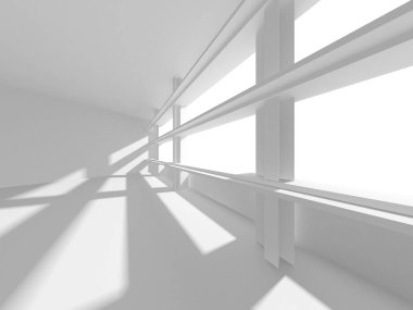 Aydınlatılmış koridor iç tasarımı. Boş Oda İç mimarisi. 3 Boyutlu Hazırlama