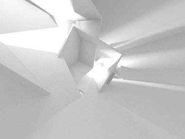 Soyut Beyaz Mimari Tasarım Konsepti. 3d Görüntüleme