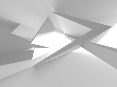 Soyut Beyaz Mimari Tasarım Konsepti. 3d Görüntüleme