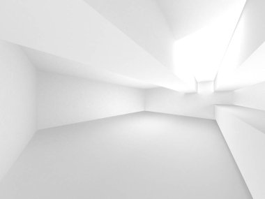 Soyut Beyaz Mimari Tasarım Konsepti. 3d Görüntüleme