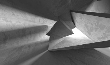 Dark Beton Duvar Mimarisi. Boş Oda. 3d Görüntüleme