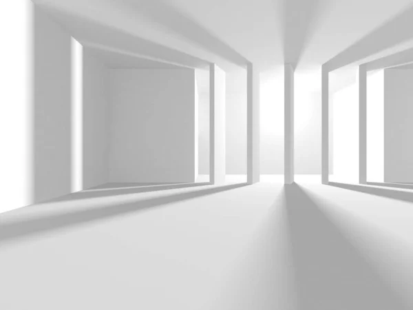 Illuminated Corridor Interior Design Empty Room Interior Background Render — Stock Photo, Image