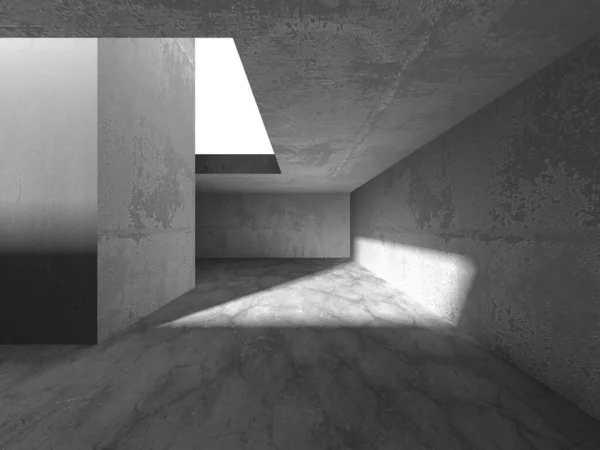 Dark Concrete Wall Architecture Empty Room Render Illustration — Stock Photo, Image