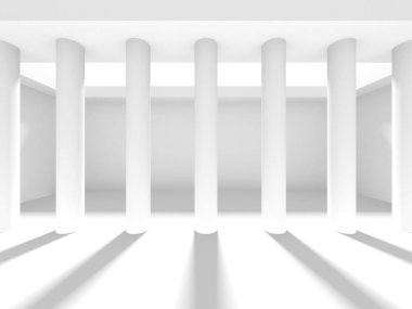 Aydınlatılmış koridor iç tasarımı. Boş Oda İç mimarisi. 3 Boyutlu Hazırlama