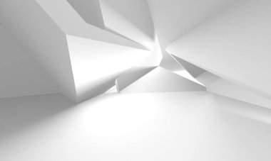 Beyaz Modern Arkaplan. Soyut Bina Konsepti. 3d Hazırlama