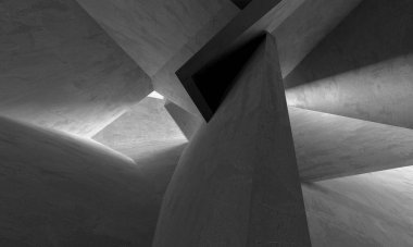 Soyut mimari arka plan. İçi boş beton döşeme. 3d hazırlayıcı