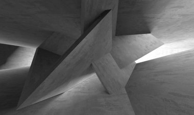 Soyut mimari iç plan. Boş beton oda. 3d hazırlayıcı