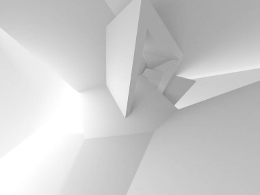 Aydınlatılmış koridor iç tasarımı. Boş Oda İç mimarisi. 3 Boyutlu Hazırlama