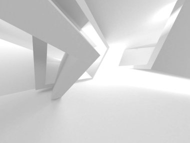 Aydınlatılmış koridor iç tasarımı. Boş Oda İç mimarisi. 3 Boyutlu Hazırlama