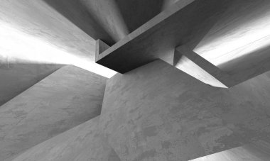 Soyut mimari iç plan. Boş beton oda. 3d hazırlayıcı