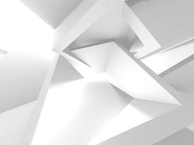 Beyaz Modern Arkaplan. Soyut Bina Konsepti. 3d Hazırlama