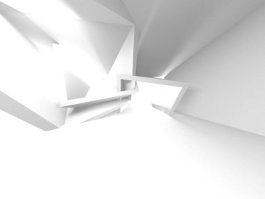 Aydınlatılmış koridor iç tasarımı. Boş Oda İç mimarisi. 3 Boyutlu Hazırlama