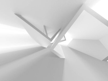 Aydınlatılmış koridor iç tasarımı. Boş Oda İç mimarisi. 3 Boyutlu Hazırlama