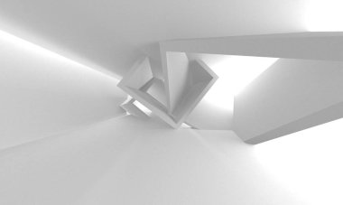 Aydınlatılmış koridor iç tasarımı. Boş Oda İç mimarisi. 3 Boyutlu Hazırlama