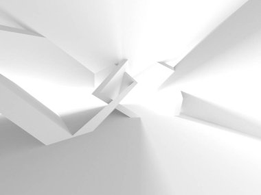 Beyaz Modern Arkaplan. Soyut Bina Konsepti. 3d Hazırlama