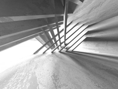 Soyut mimari iç plan. Boş beton oda. 3d hazırlayıcı