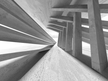 Soyut mimari iç plan. Boş beton oda. 3d hazırlayıcı