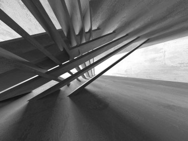 Soyut mimari arka plan. İçi boş beton döşeme. 3d hazırlayıcı