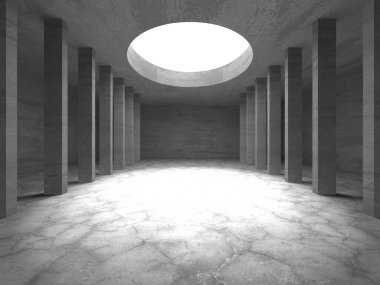 Soyut mimari arka plan. İçi boş beton döşeme. 3d hazırlayıcı