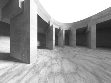 Soyut mimari arka plan. İçi boş beton döşeme. 3d hazırlayıcı