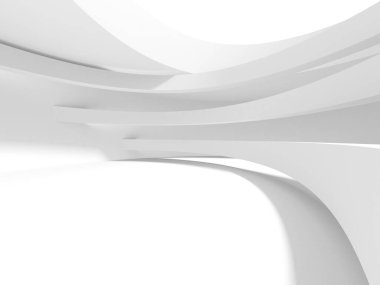 Beyaz Modern Arkaplan. Soyut Bina Konsepti. 3d Hazırlama