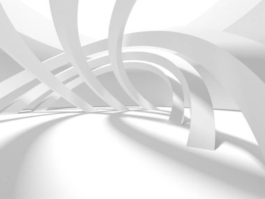 Aydınlatılmış koridor iç tasarımı. Boş Oda İç mimarisi. 3 Boyutlu Hazırlama