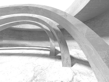 Soyut mimari arka plan. İçi boş beton döşeme. 3d hazırlayıcı