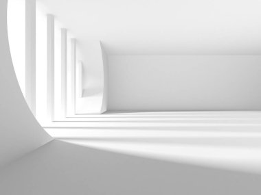 Beyaz Modern Arkaplan. Soyut Bina Konsepti. 3d Hazırlama