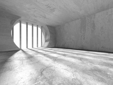 Soyut mimari iç plan. Boş beton oda. 3d hazırlayıcı