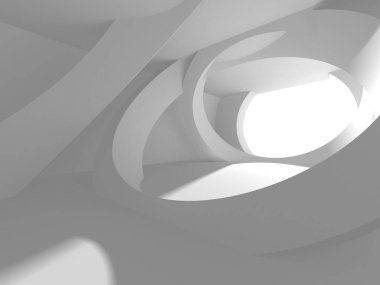 Aydınlatılmış koridor iç tasarımı. Boş Oda İç mimarisi. 3 Boyutlu Hazırlama