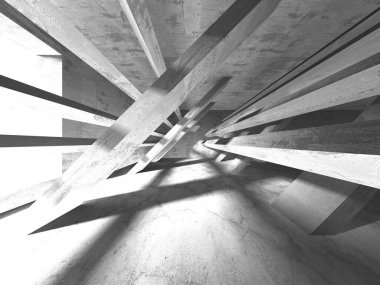 Soyut mimari arka plan. İçi boş beton döşeme. 3d hazırlayıcı